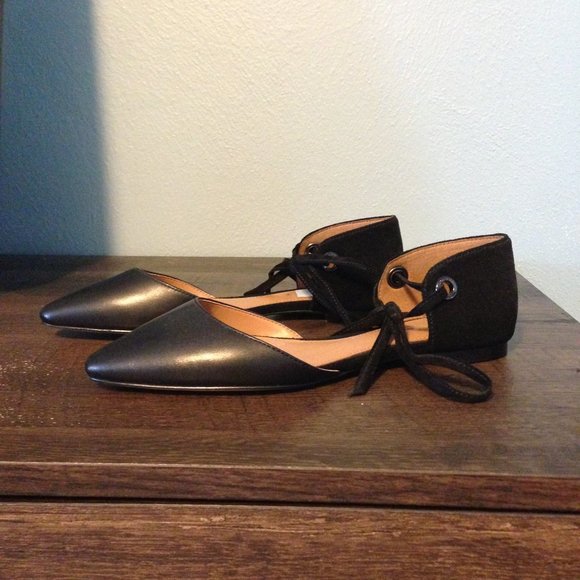 Coach Shoes - Coach Leather Ankle Tie Flats Sz 6.5 NWT